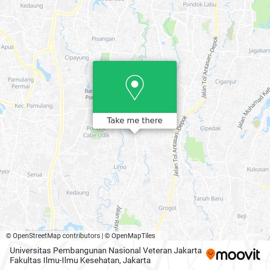 Universitas Pembangunan Nasional Veteran Jakarta Fakultas Ilmu-Ilmu Kesehatan map