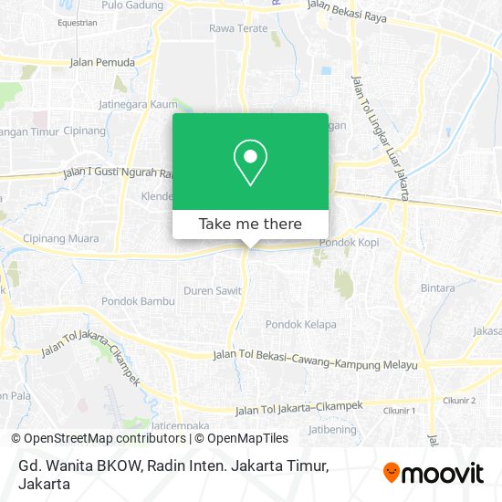 Gd. Wanita BKOW, Radin Inten. Jakarta Timur map