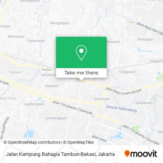 Jalan Kampung Bahagia Tambun-Bekasi map