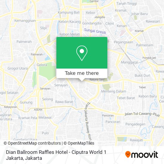 Dian Ballroom Raffles Hotel - Ciputra World 1 Jakarta map