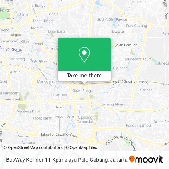 BusWay Koridor 11 Kp.melayu-Pulo Gebang map