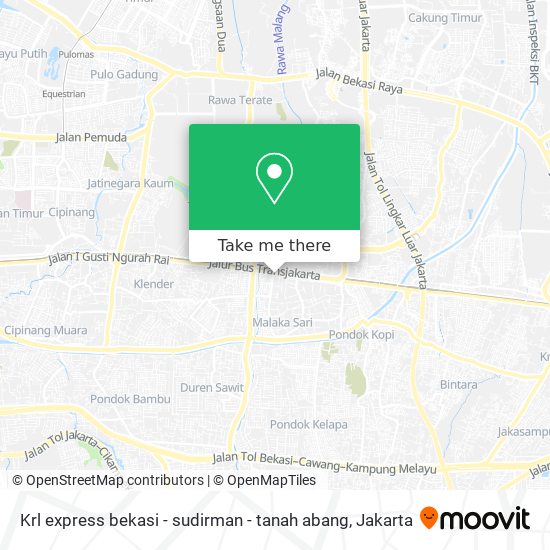 Krl express bekasi - sudirman - tanah abang map