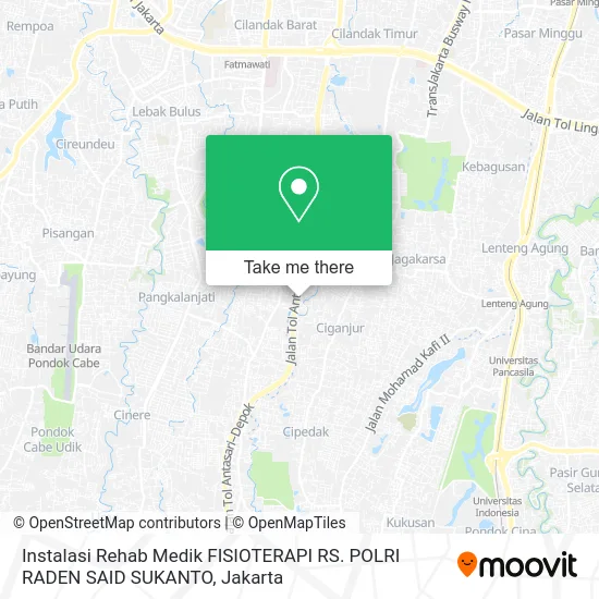 Instalasi Rehab Medik FISIOTERAPI RS. POLRI RADEN SAID SUKANTO map