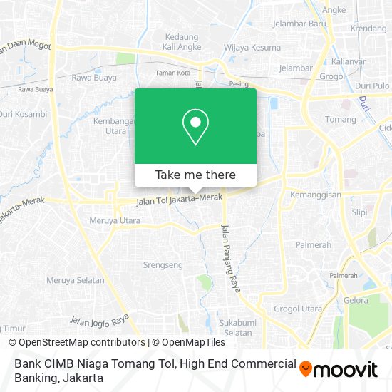 Bank CIMB Niaga Tomang Tol, High End Commercial Banking map