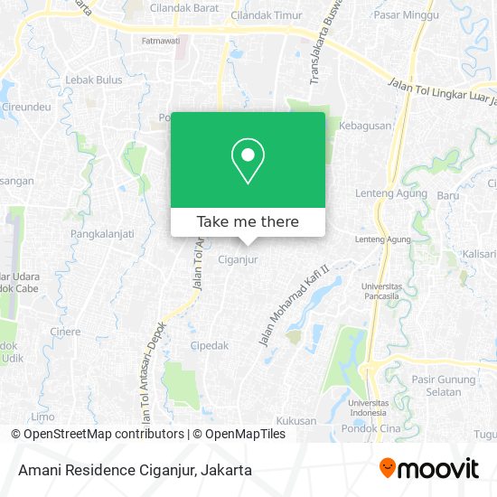 Amani Residence Ciganjur map