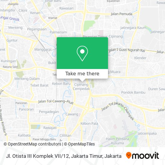 Jl. Otista III Komplek VII / 12, Jakarta Timur map