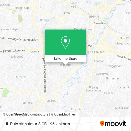 Jl. Pulo sirih timur 8 CB 196 map