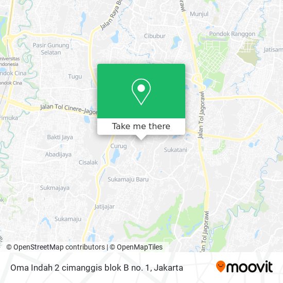 Oma Indah 2 cimanggis blok B no. 1 map