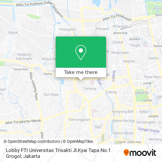 Lobby FTI Universitas Trisakti Jl.Kyai Tapa No.1 Grogol map