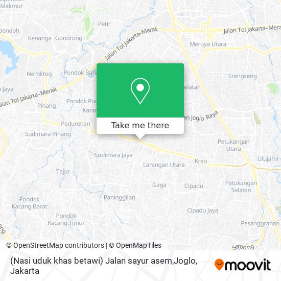 (Nasi uduk khas betawi) Jalan sayur asem,Joglo map