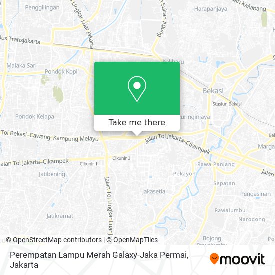 Perempatan Lampu Merah Galaxy-Jaka Permai map