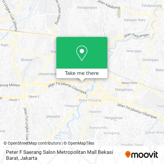 Peter F Saerang Salon Metropolitan Mall Bekasi Barat map