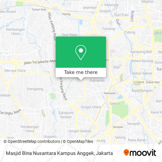 Masjid Bina Nusantara Kampus Anggek map