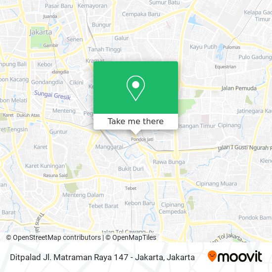 Ditpalad Jl. Matraman Raya 147 - Jakarta map