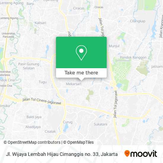 Jl. Wijaya Lembah Hijau Cimanggis no. 33 map