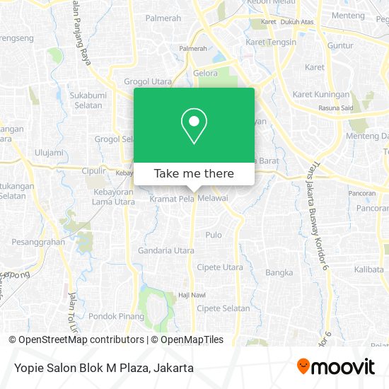 Yopie Salon Blok M Plaza map