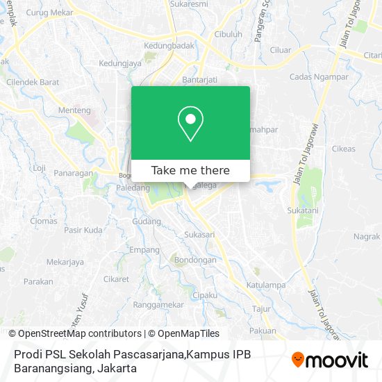 Prodi PSL Sekolah Pascasarjana,Kampus IPB Baranangsiang map