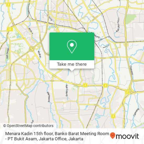 Menara Kadin 15th floor, Banko Barat Meeting Room - PT Bukit Asam, Jakarta Office map