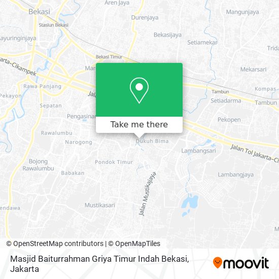 Masjid Baiturrahman Griya Timur Indah  Bekasi map