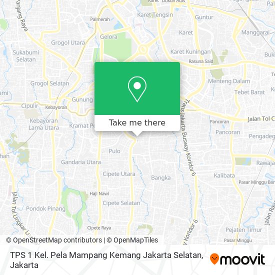 TPS 1 Kel. Pela Mampang Kemang Jakarta Selatan map