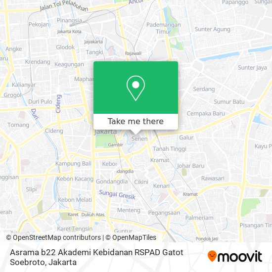 Asrama b22 Akademi Kebidanan RSPAD Gatot Soebroto map