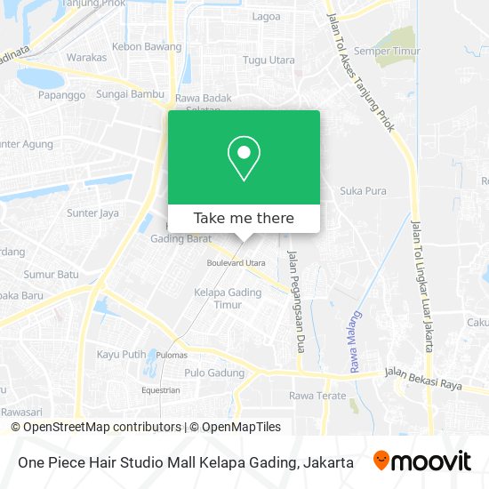 One Piece Hair Studio Mall Kelapa Gading map