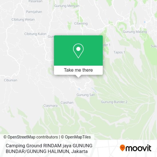 Camping Ground RINDAM jaya GUNUNG BUNDAR / GUNUNG HALIMUN map