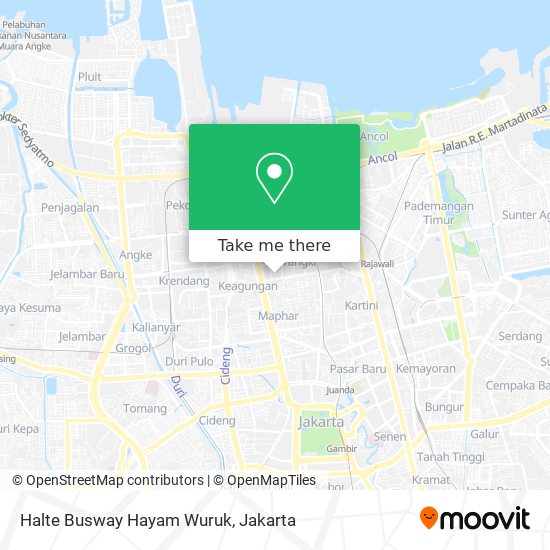 Halte Busway Hayam Wuruk map