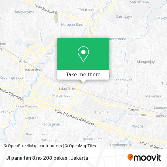 Jl panaitan 8,no 208 bekasi map