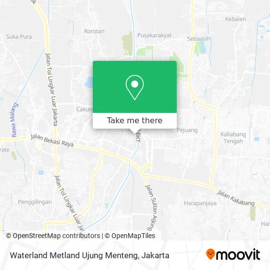 Waterland Metland Ujung Menteng map