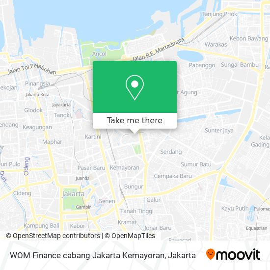 WOM Finance cabang Jakarta Kemayoran map