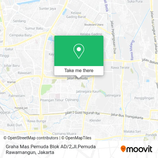 Graha Mas Pemuda Blok AD / 2,Jl.Pemuda Rawamangun map