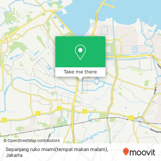 Sepanjang ruko miami(tempat makan malam) map