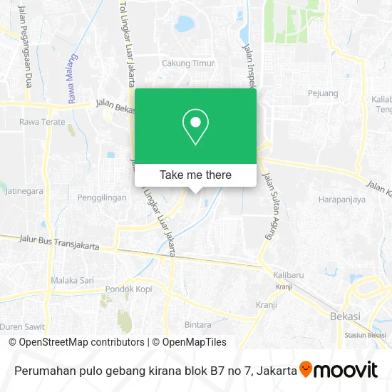 Perumahan pulo gebang kirana blok B7 no 7 map