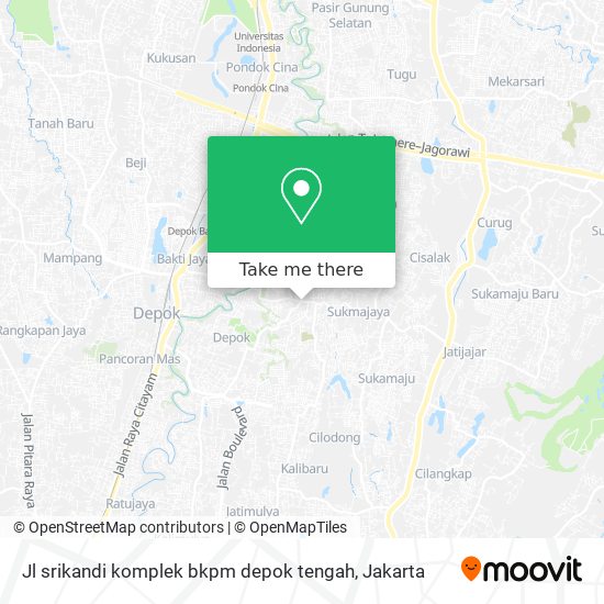 Jl srikandi komplek bkpm depok tengah map