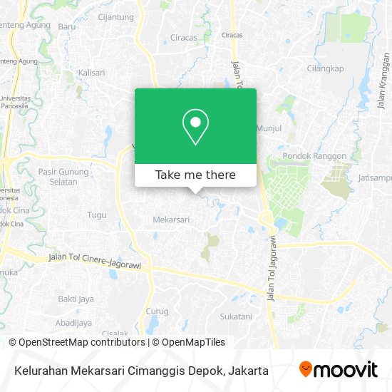 Kelurahan Mekarsari Cimanggis Depok map