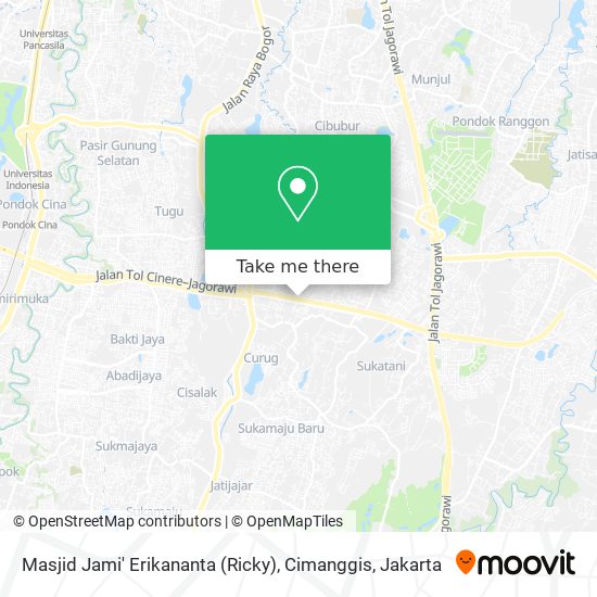 Masjid Jami' Erikananta (Ricky), Cimanggis map