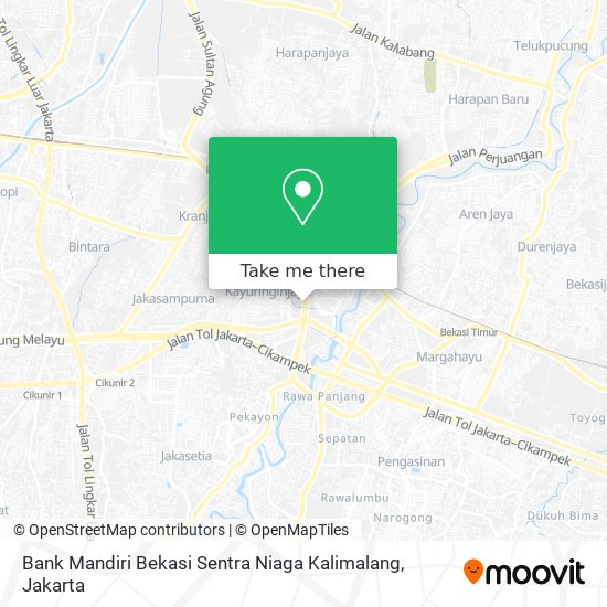 Bank Mandiri Bekasi Sentra Niaga Kalimalang map