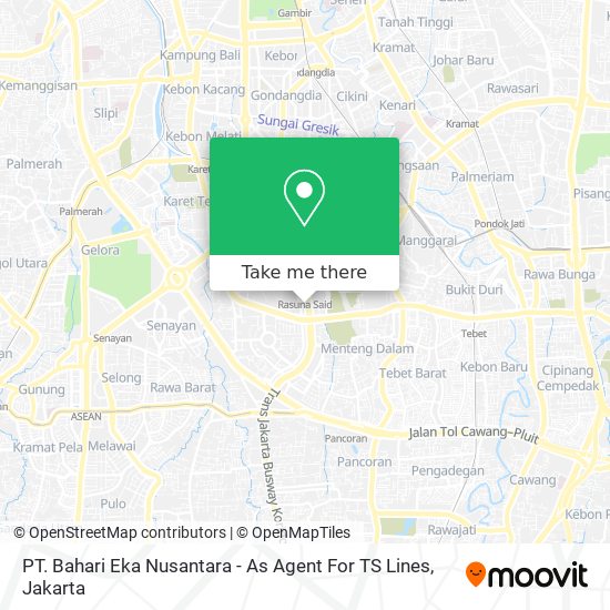 PT. Bahari Eka Nusantara - As Agent For TS Lines map