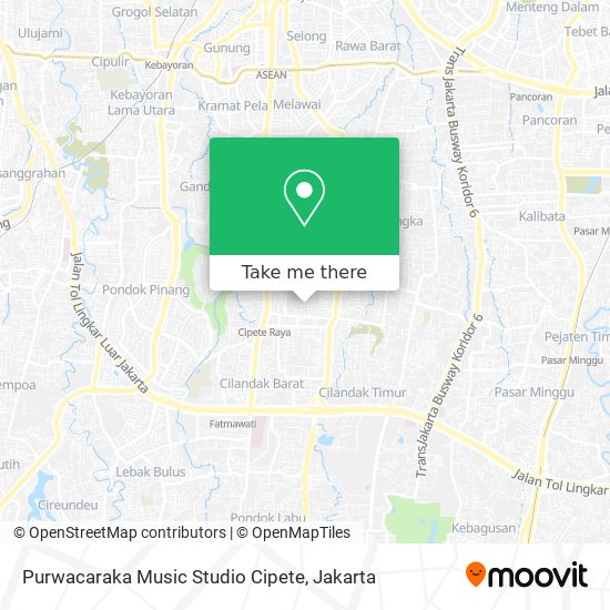 Purwacaraka Music Studio Cipete map