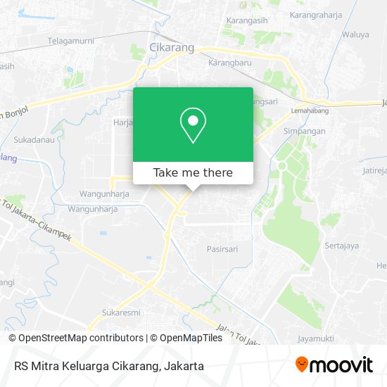 RS Mitra Keluarga Cikarang map