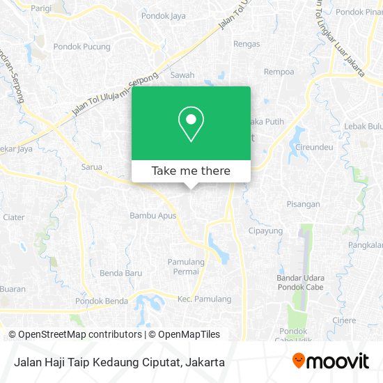 Jalan Haji Taip Kedaung Ciputat map