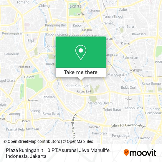 Plaza kuningan lt 10 PT.Asuransi Jiwa Manulife Indonesia map