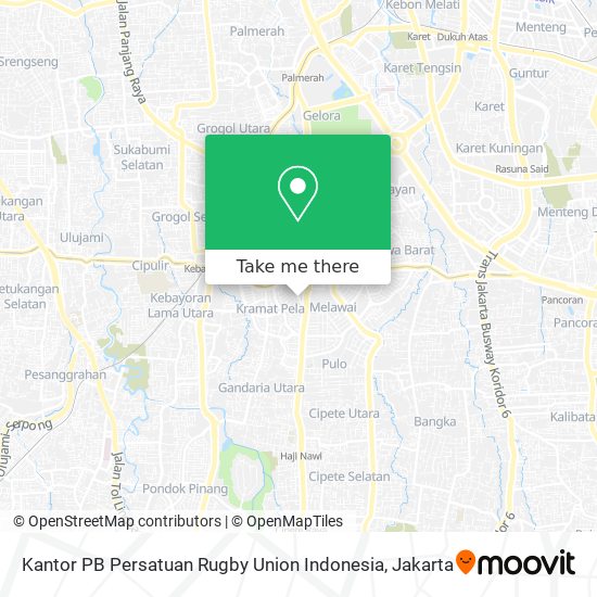 Kantor PB Persatuan Rugby Union Indonesia map