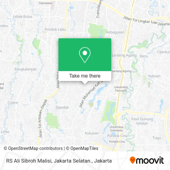 RS Ali Sibroh Malisi, Jakarta Selatan. map