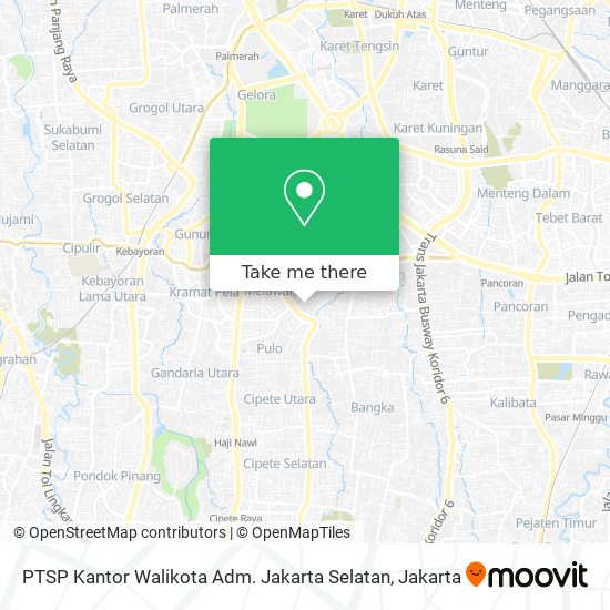 PTSP Kantor Walikota Adm. Jakarta Selatan map