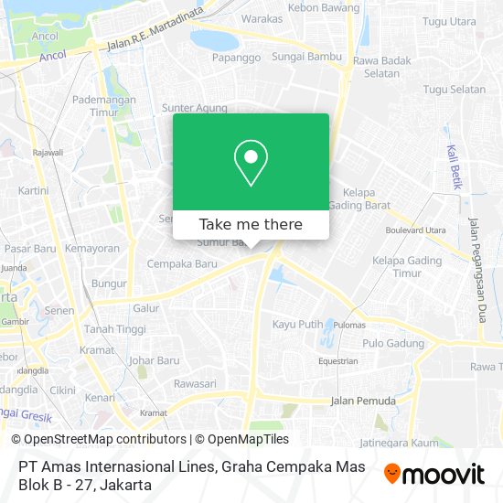 PT Amas Internasional Lines, Graha Cempaka Mas Blok B - 27 map