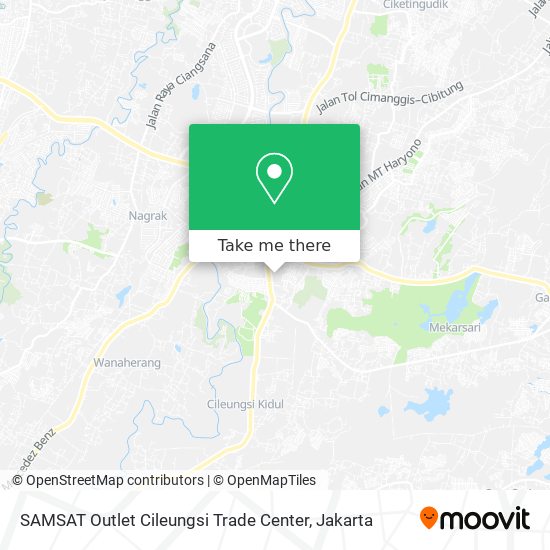 SAMSAT Outlet Cileungsi Trade Center map