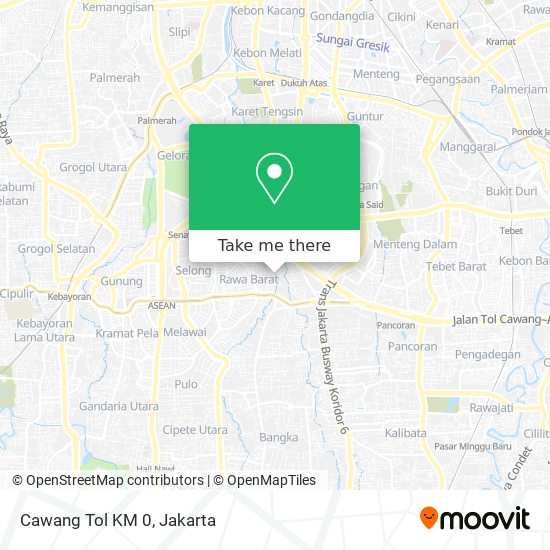 Cawang Tol KM 0 map