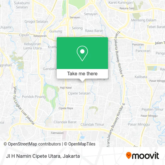 Jl H Namin Cipete Utara map